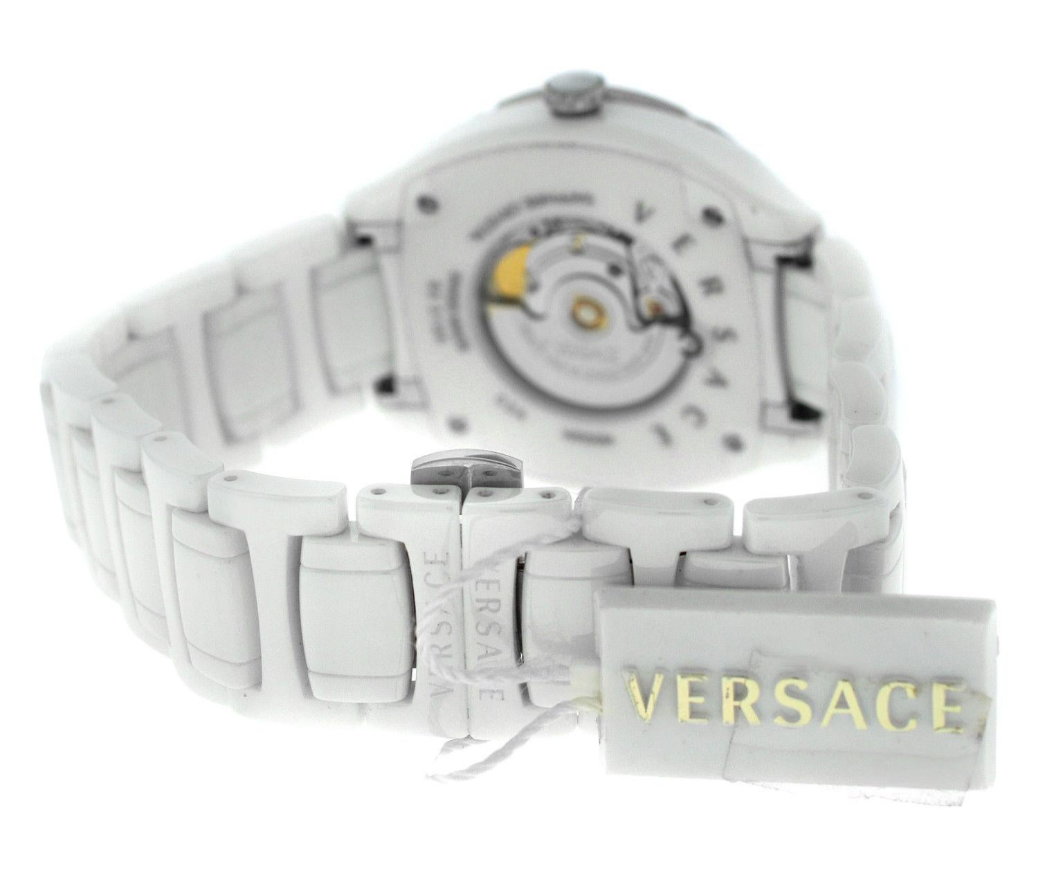 Modern New Versace DV One Ceramic Automatic Diamond Watch For Sale