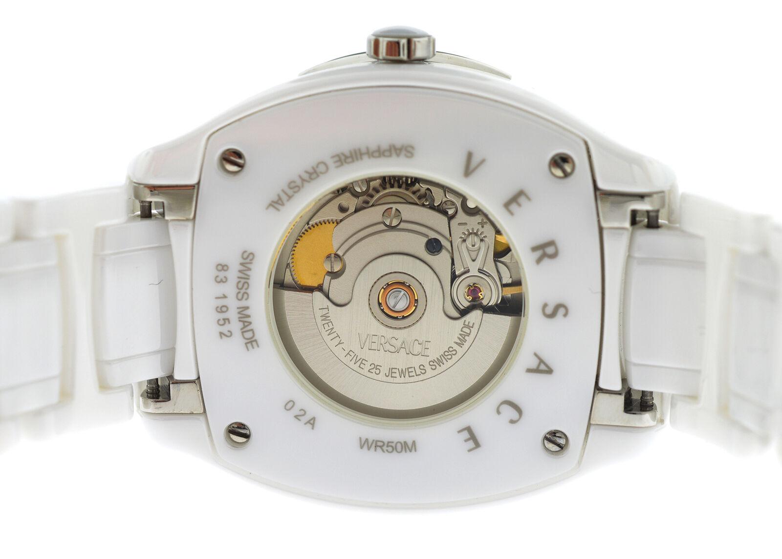 Modern New Versace DV One Ceramic Diamond Automatic Date Watch For Sale