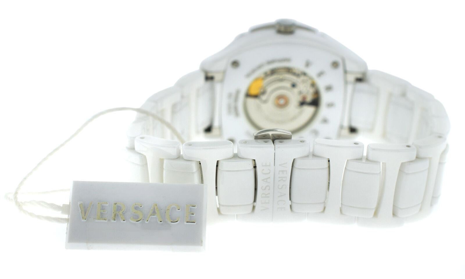 Women's New Versace DV One Ceramic Diamond Automatic Date Watch For Sale