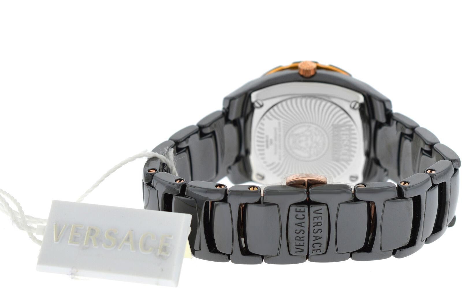 Modern New Versace DV One Glamour Ceramic Diamond Watch For Sale