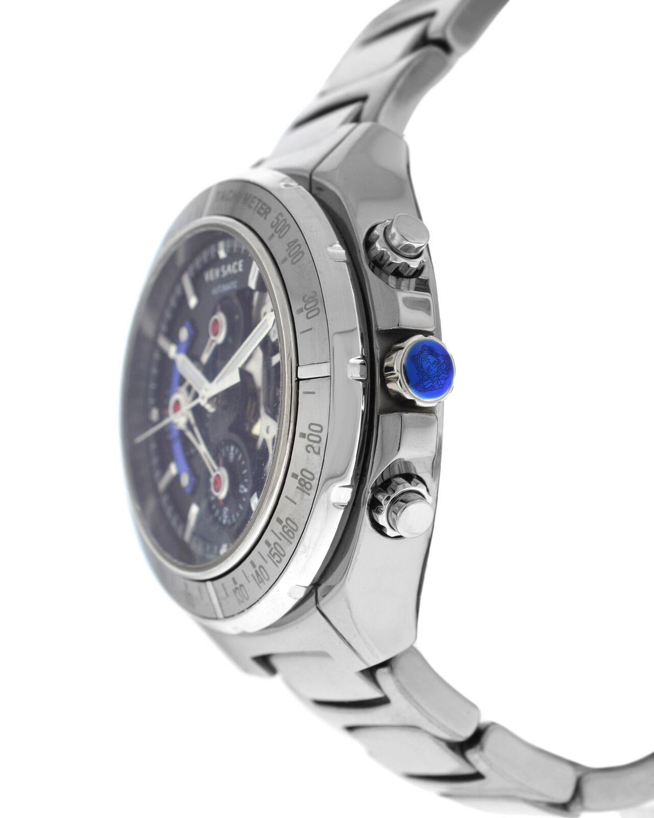 Brand	Versace
Model	DV One Skeleton 
Gender	Men's
Condition	New
Movement	Swiss Automatic
Case Material	Ceramic and Stainless Steel 
Bracelet / Strap Material	
Ceramic and Stainless Steel

Clasp / Buckle Material	
Ceramic and Stainless Steel

Clasp