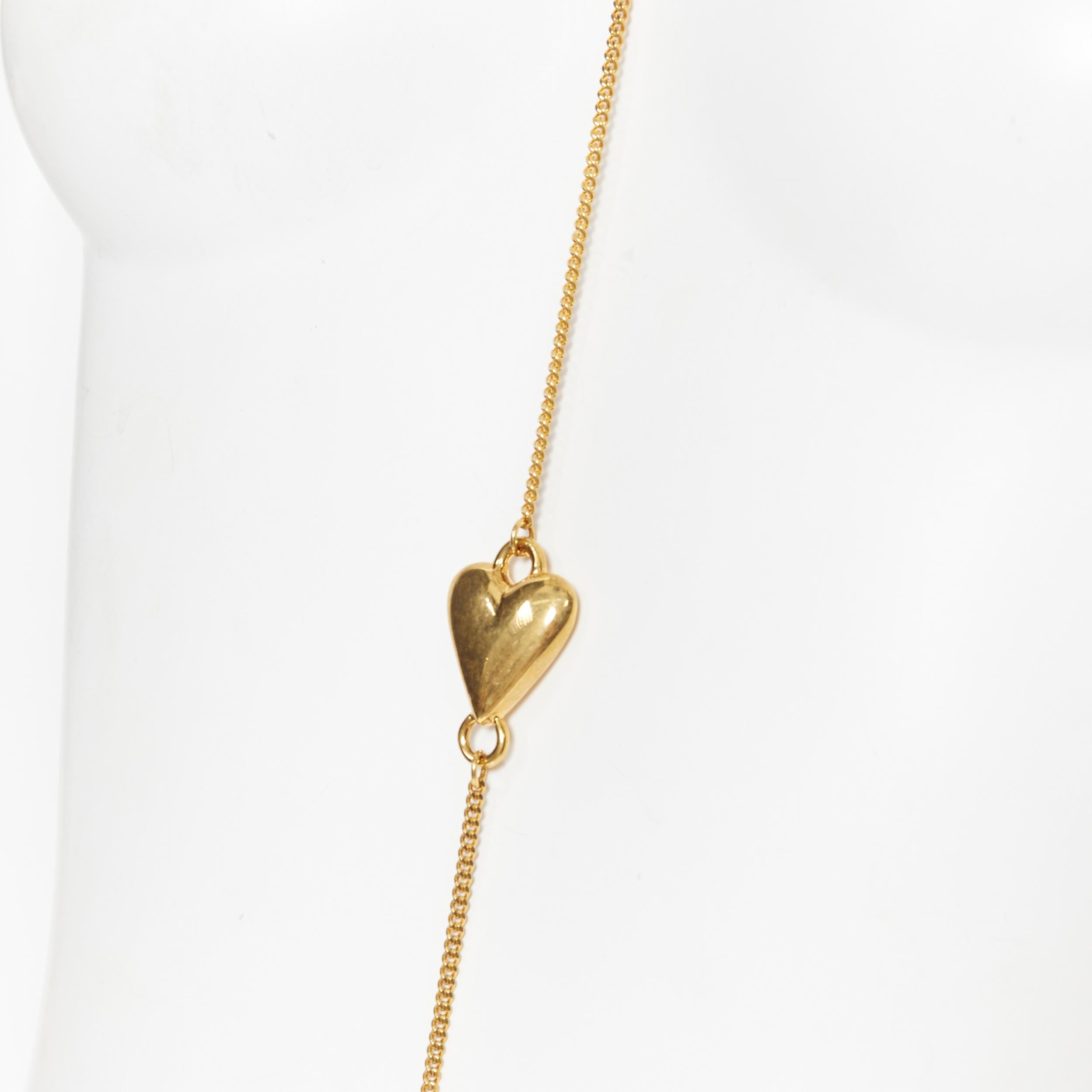 new VERSACE DV Virtus Love Heart logo plate Medusa goldtone bodychain