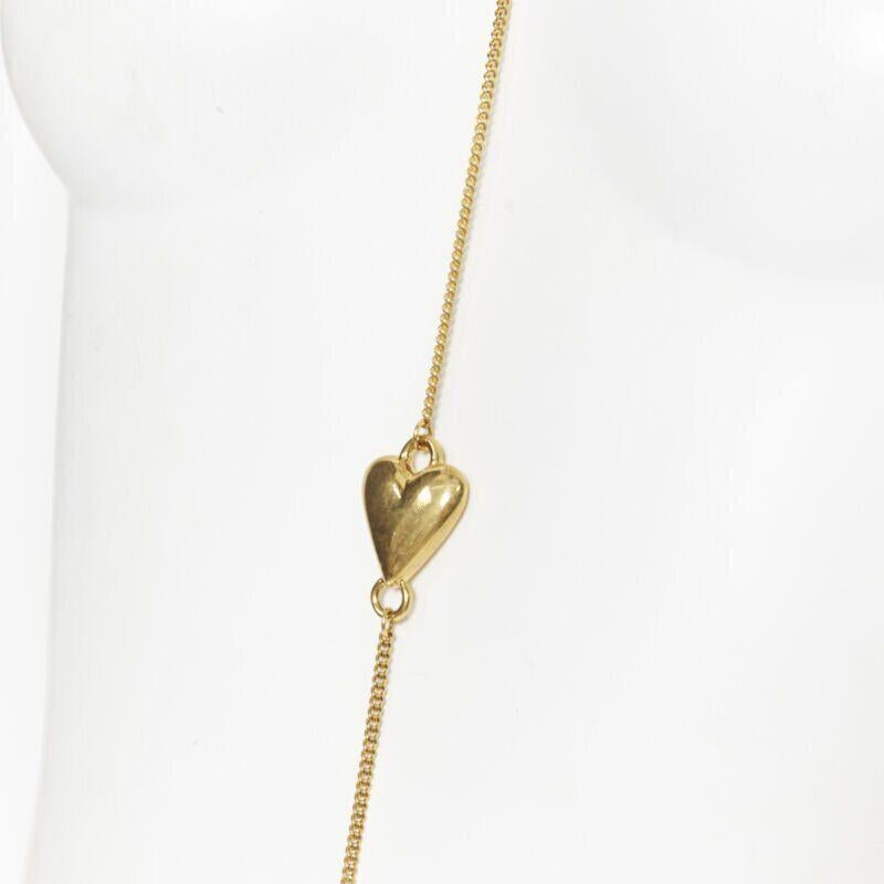 new VERSACE DV Virtus Love Heart logo plate Medusa gold-tone bodychain necklace For Sale 2