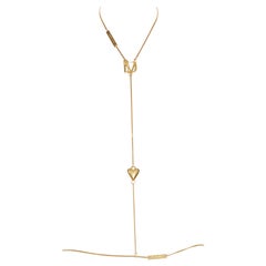 new VERSACE DV Virtus Love Heart Medusa gold-tone nickel bodychain necklace