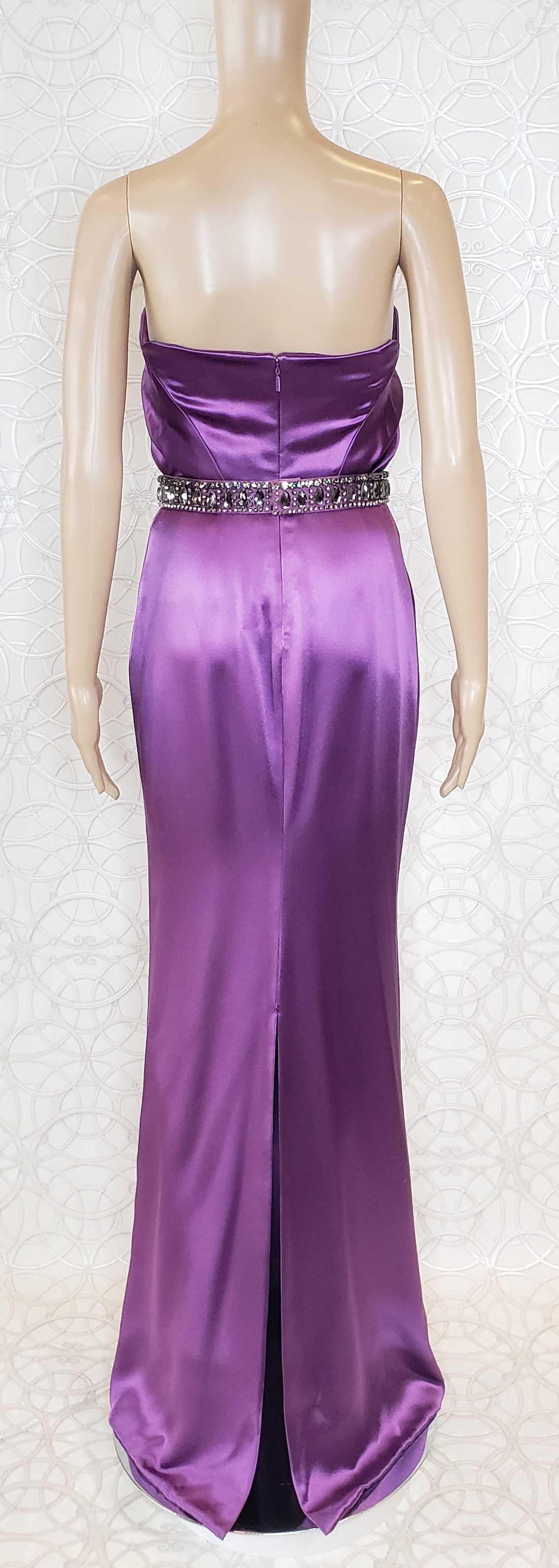 Women's NEW VERSACE EMBELLISHED AMETHYST STRAPLESS GOWN DRESS EVA WORE IN Paris! 38 - 2 For Sale