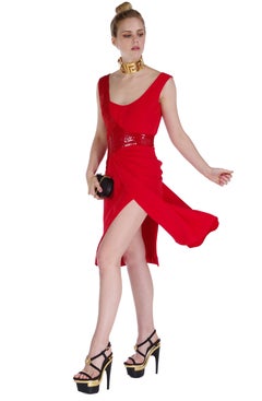 New VERSACE EMBELLISHED RED DRESS Sz IT 40 and 46