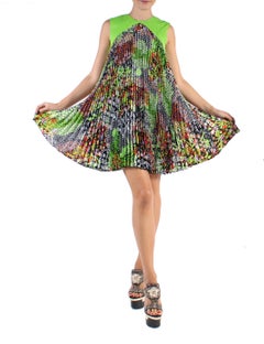 NEW VERSACE FLORAL PRINT PLISSE DRESS Sz 38 - 2
