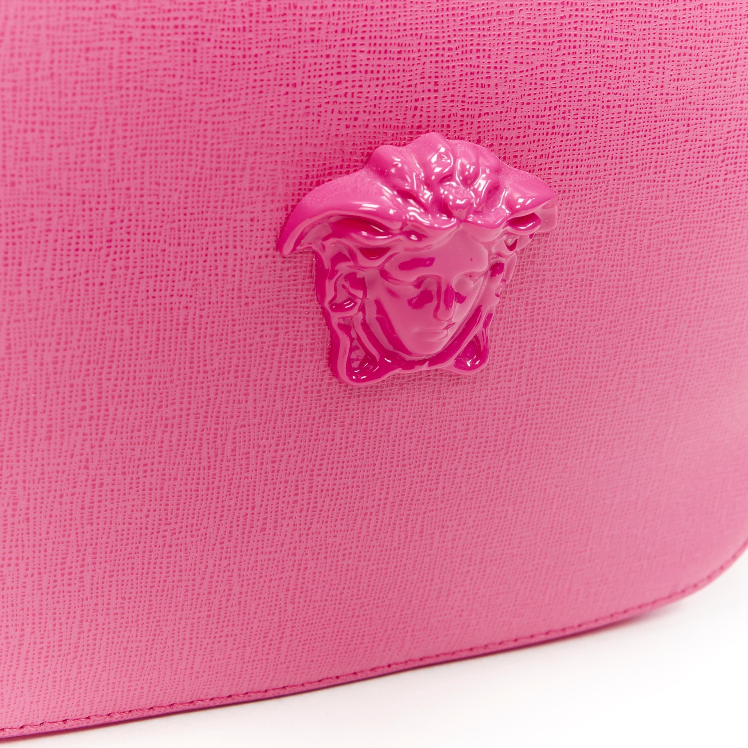 new VERSACE fuchsia pink Medusa head charm rectangular crossbody camera bag In Excellent Condition In Hong Kong, NT