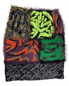 New Versace Fully Embellished Beaded Patchwork Mini Skirt It. 38 - US 4