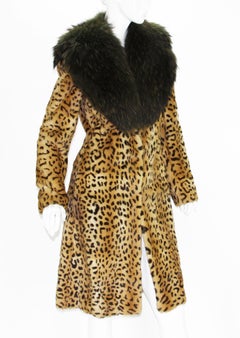 New Versace Fur Mink Leopard Print Coat It. 38