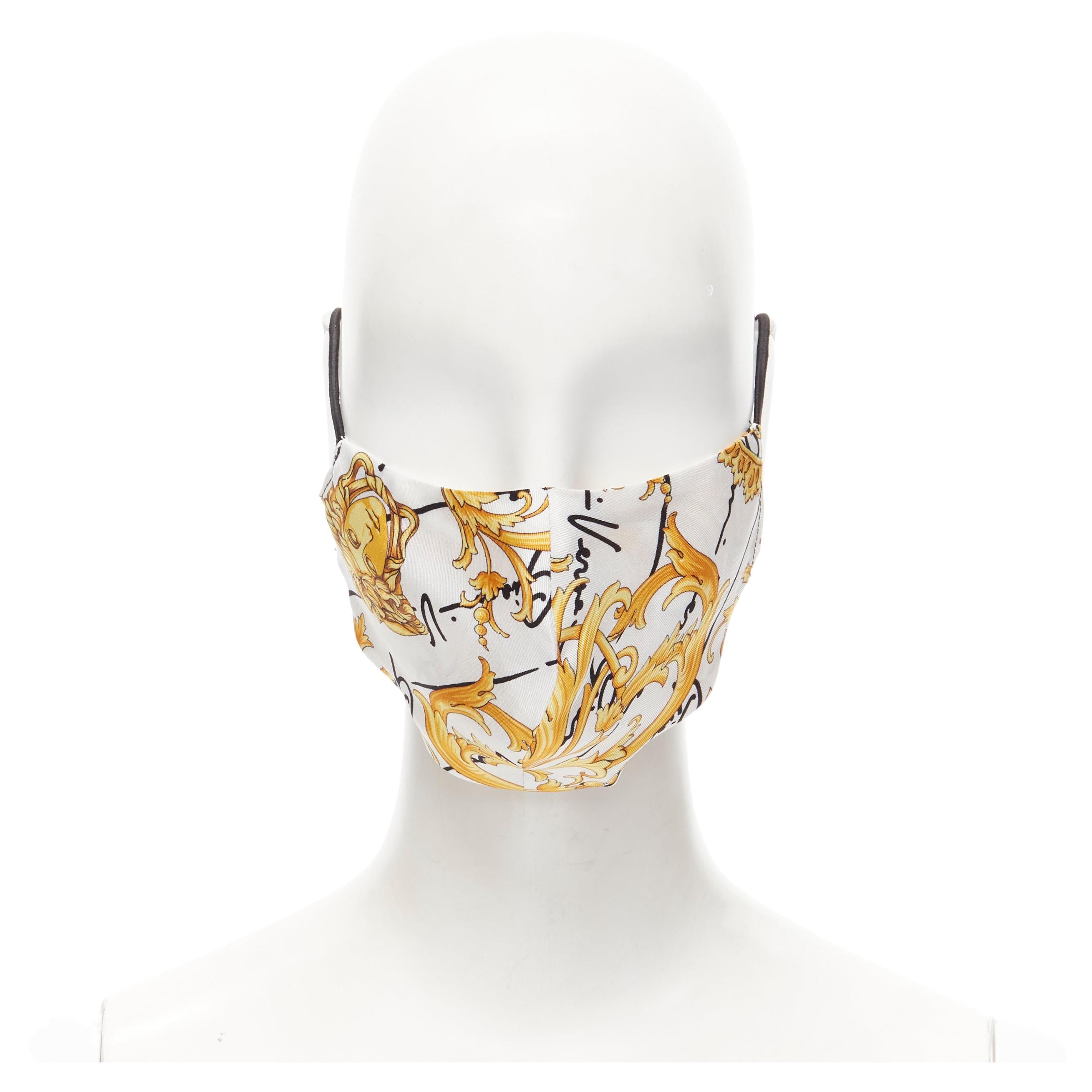 new VERSACE Gianni Signature Barocco Medusa Baroque 100% silk face mask For Sale