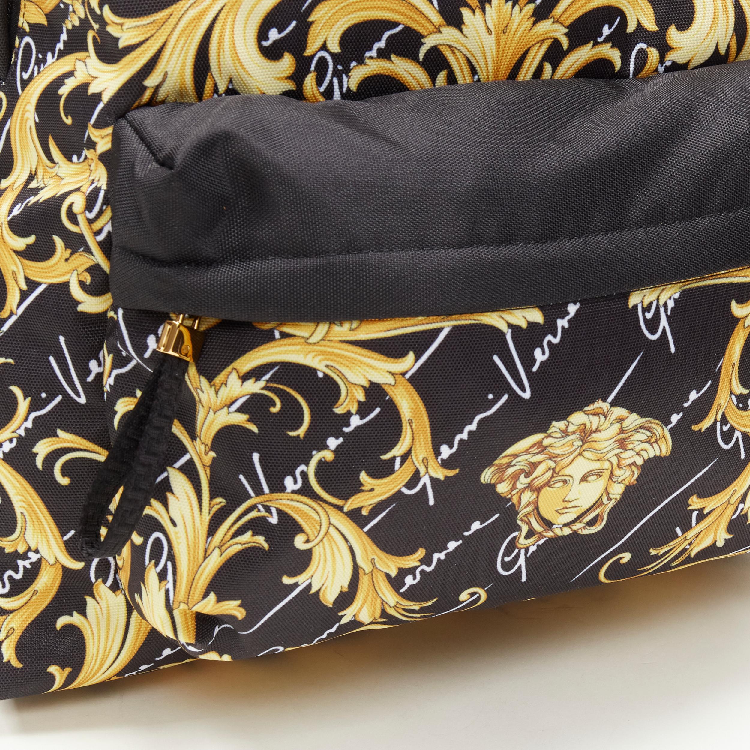 Men's new VERSACE Gianni Signature gold Barocco Virtus Medusa print backpack bag
