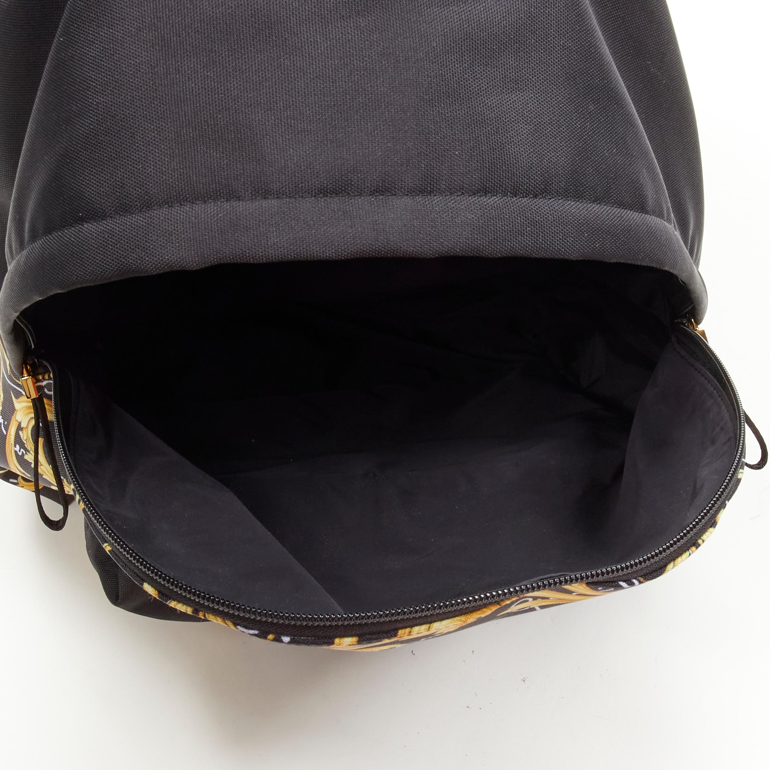 new VERSACE Gianni Signature gold Barocco Virtus Medusa print nylon backpack bag 2