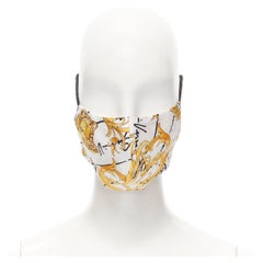 Nouveau masque VERSACE Gianni Signature Medusa Baroque en soie 100 % dorée