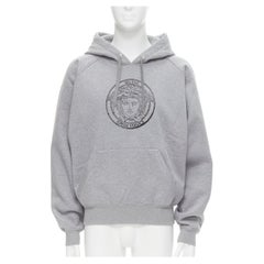 new VERSACE Gianni Vintage Medusa Logo print fleece cotton hoodie L