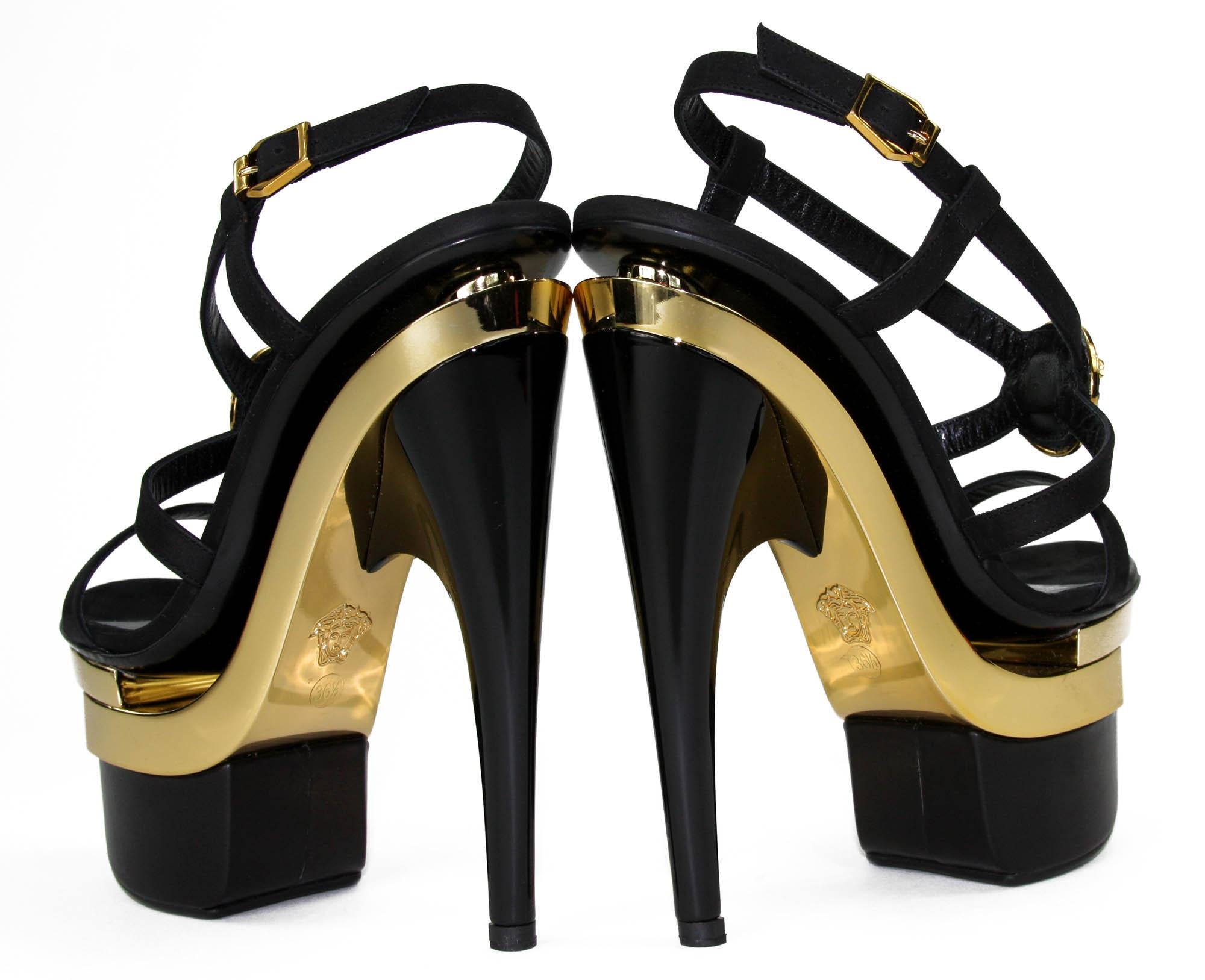black and gold versace shoes