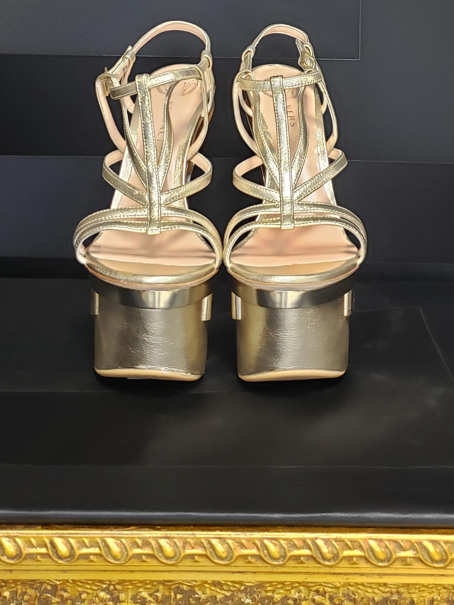 versace gold platform heels