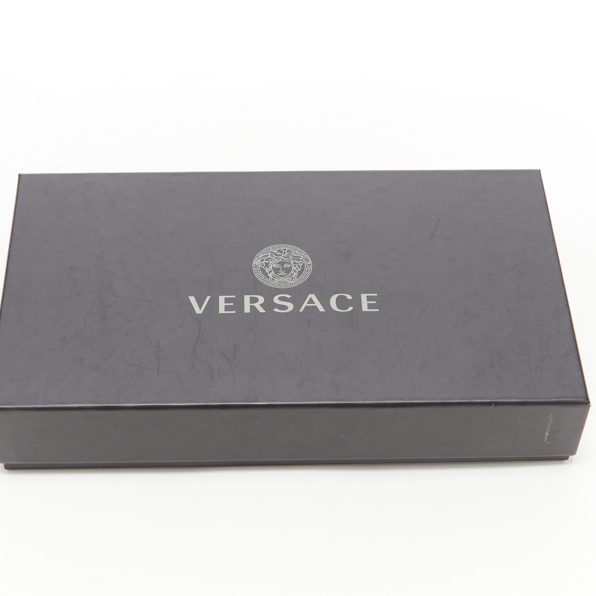 Women's new VERSACE gold medusa coin calf leather flap long continental wallet