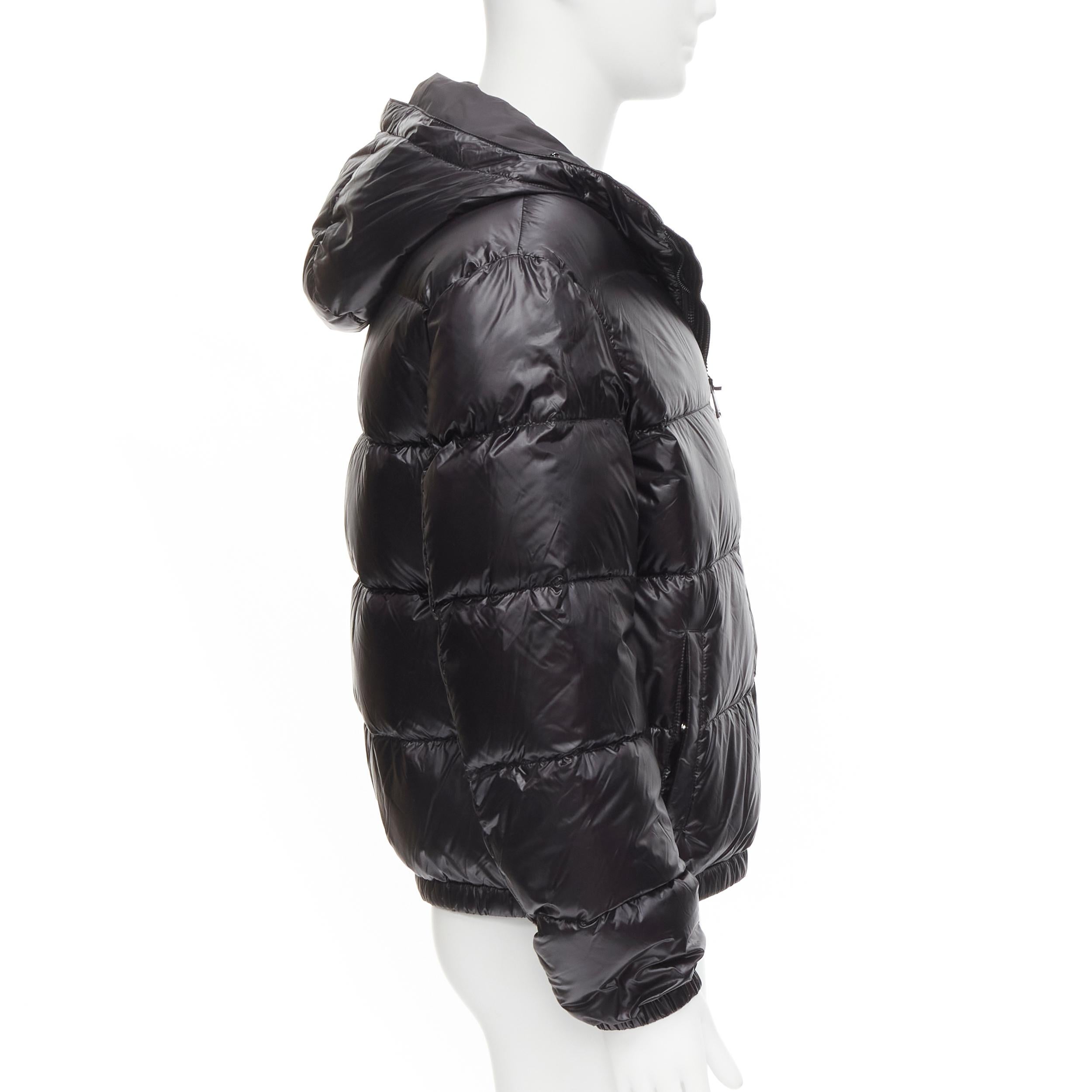 Black new VERSACE gold Medusa emblem black goose down duvet puffer jacket IT48 M