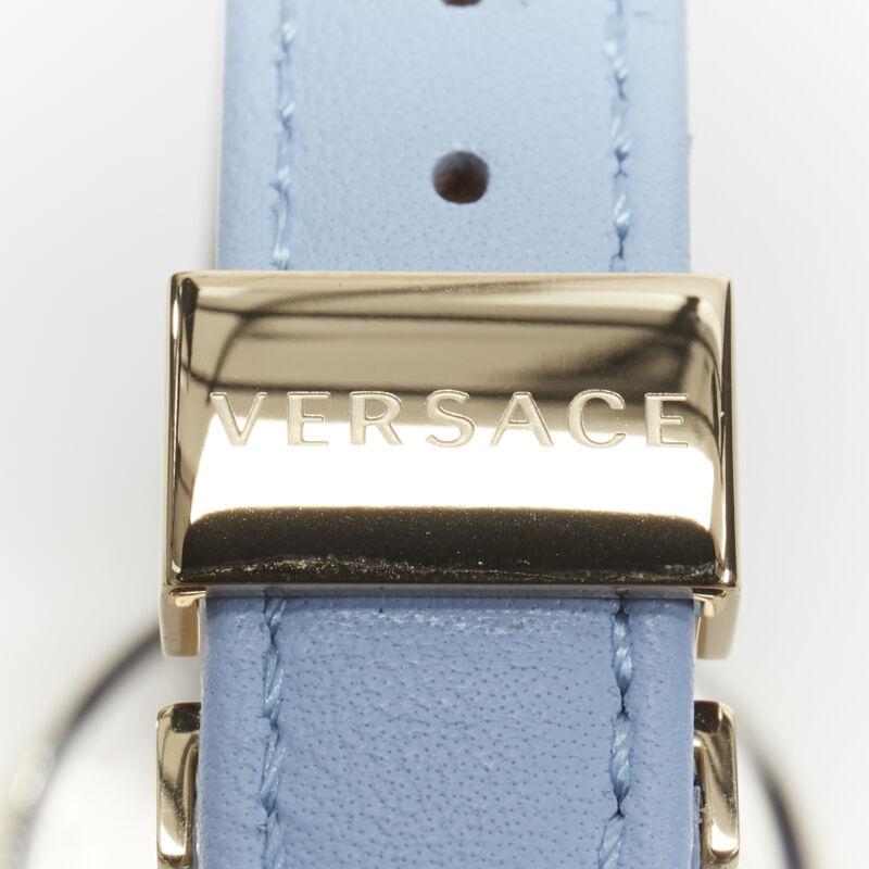 new VERSACE gold plated Palazzo Empire greca bezel Medusa blue 39mm ladies watch 5