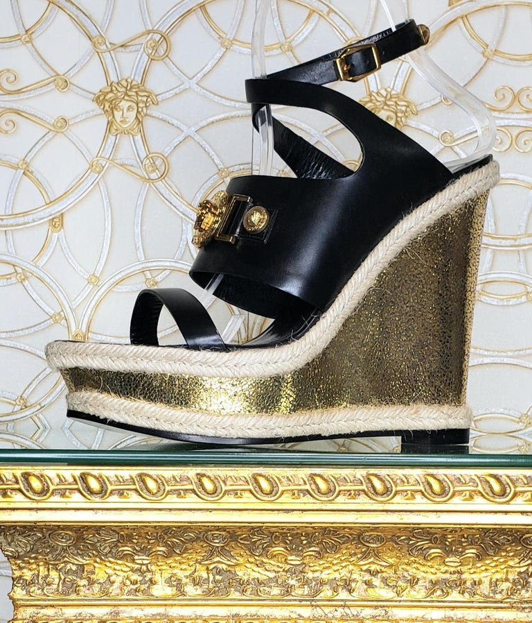 New VERSACE gold rope platform wedge sandals at 1stDibs | versace wedges,  versace wedge sandals, versace wedges shoes