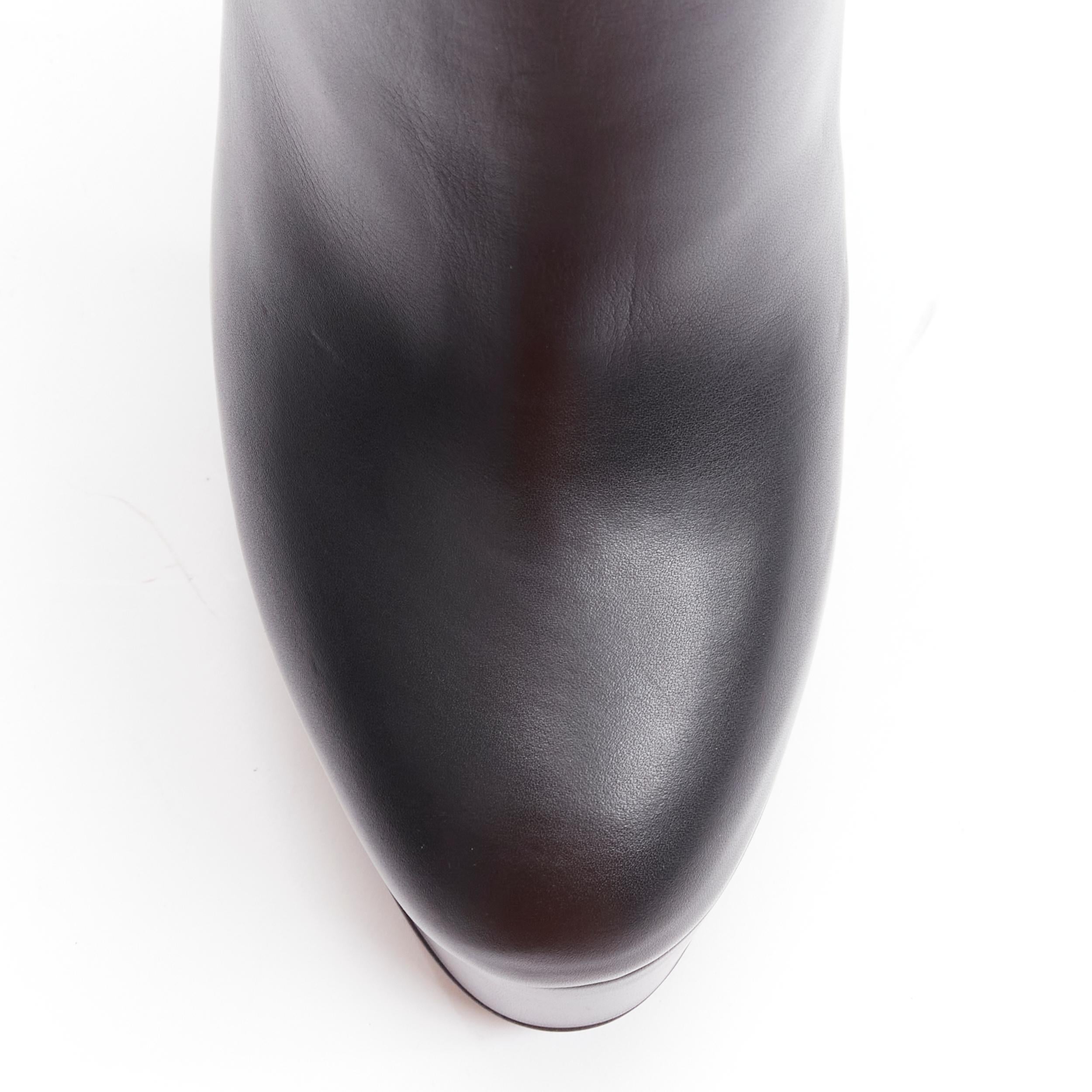 new VERSACE gold studded western buckle black leather platform boots EU38.5 2