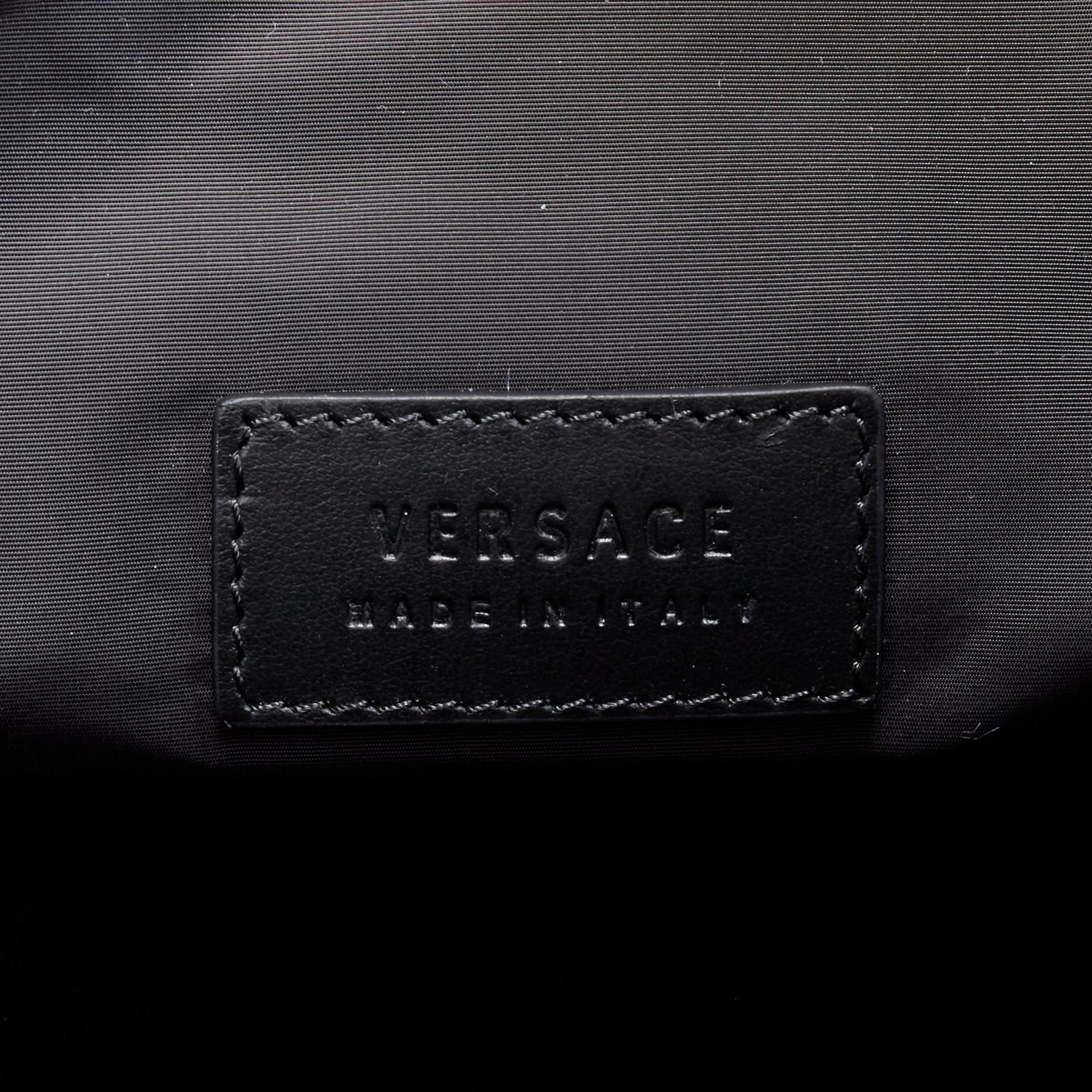 new VERSACE Greca black nylon white Medusa buckle Technical backpack 5