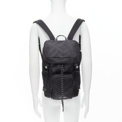 new VERSACE Greca black nylon white Medusa buckle Technical backpack