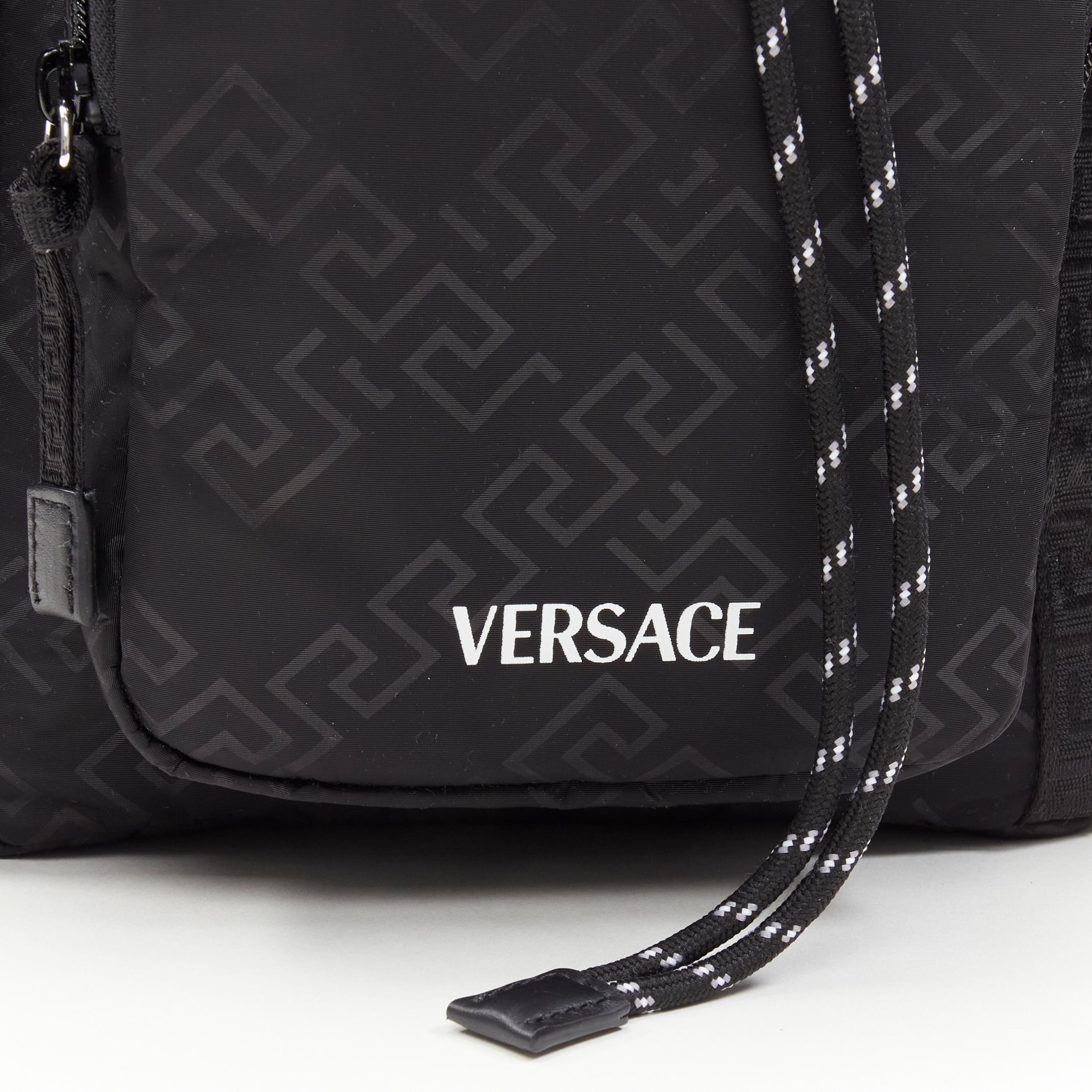 new VERSACE Greca black nylon white Medusa buckle Technical backpack 3