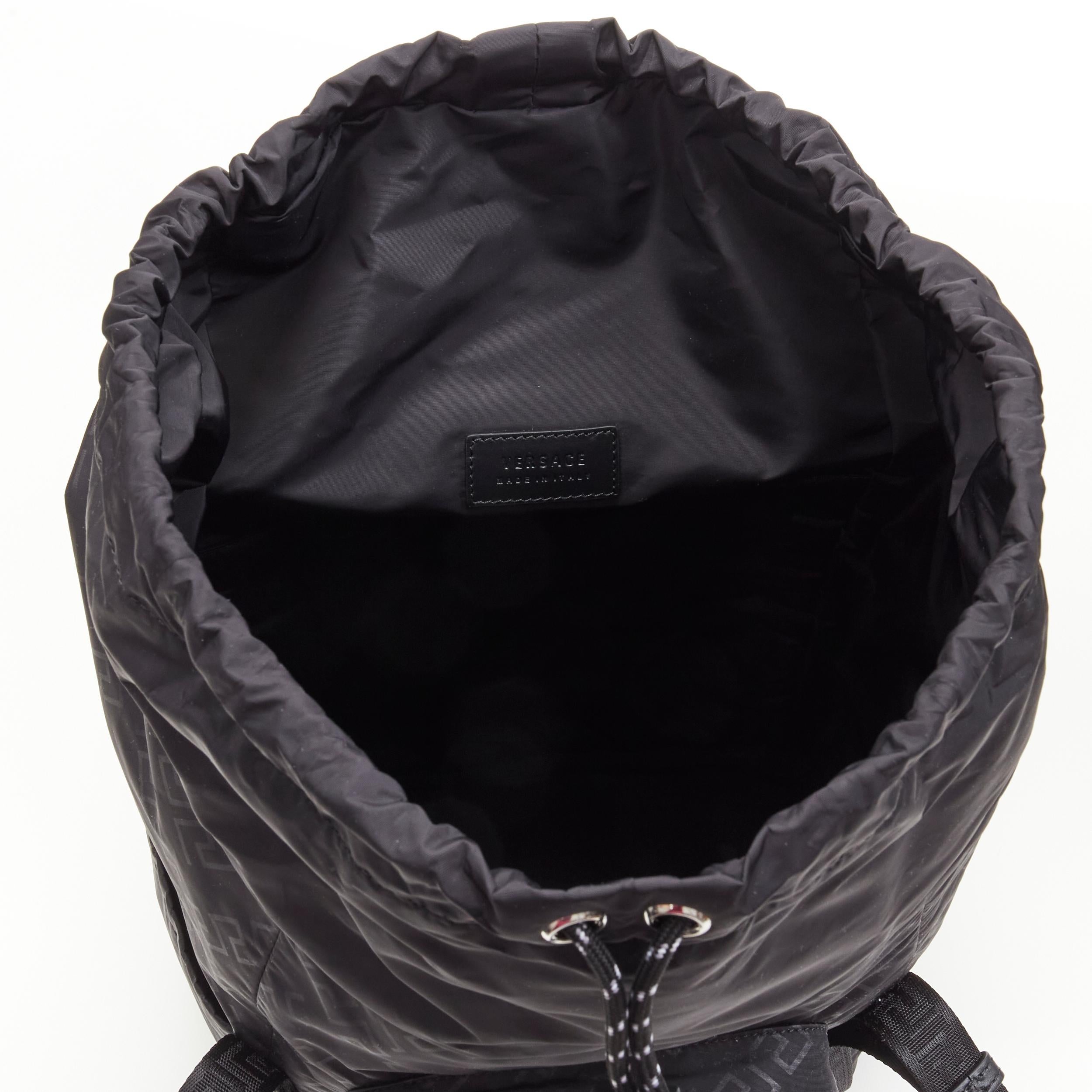 new VERSACE Greca black nylon white Medusa buckle Technical backpack 4
