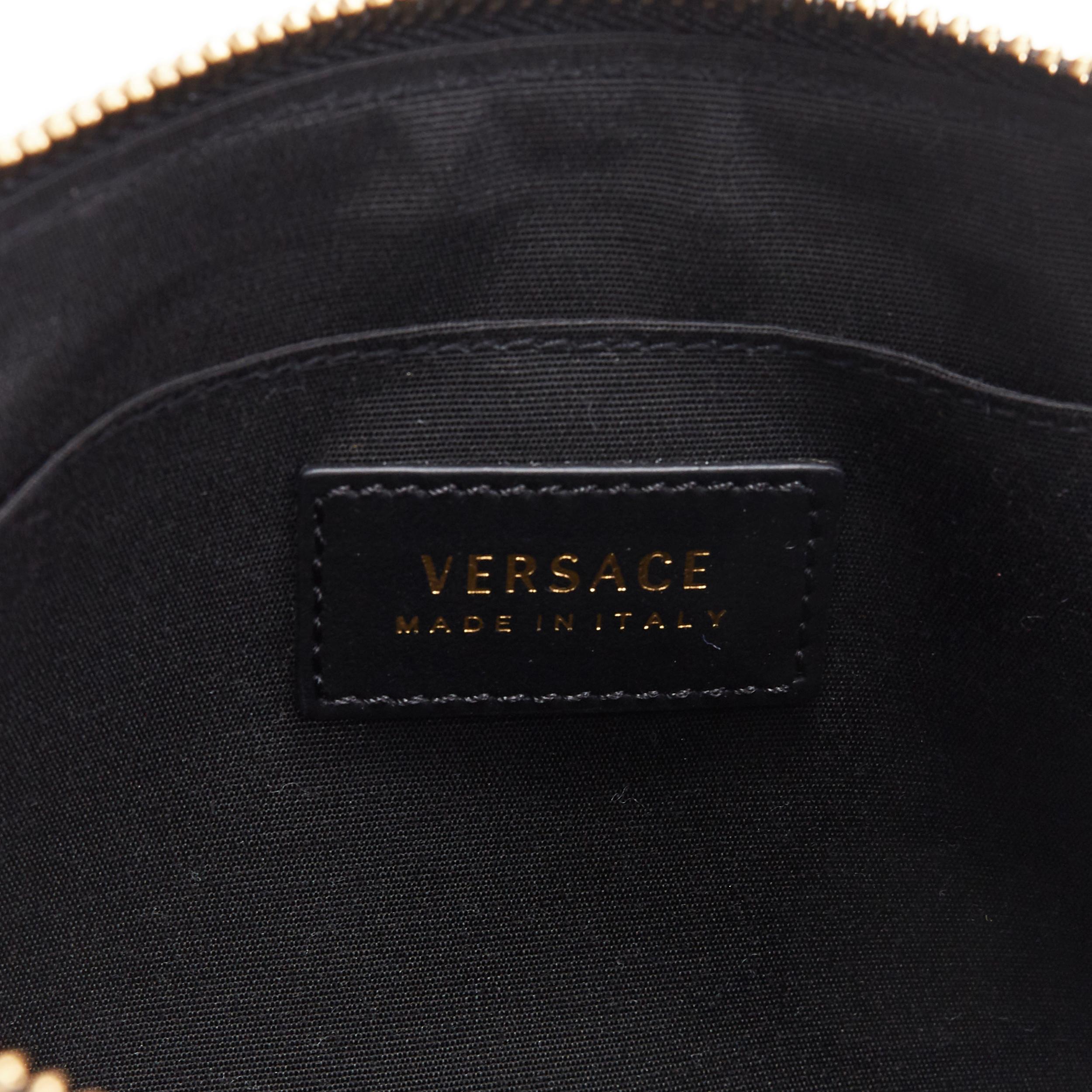 nuova pochette VERSACE verde ayers in pelle di serpente oro con borchie Medusa 3