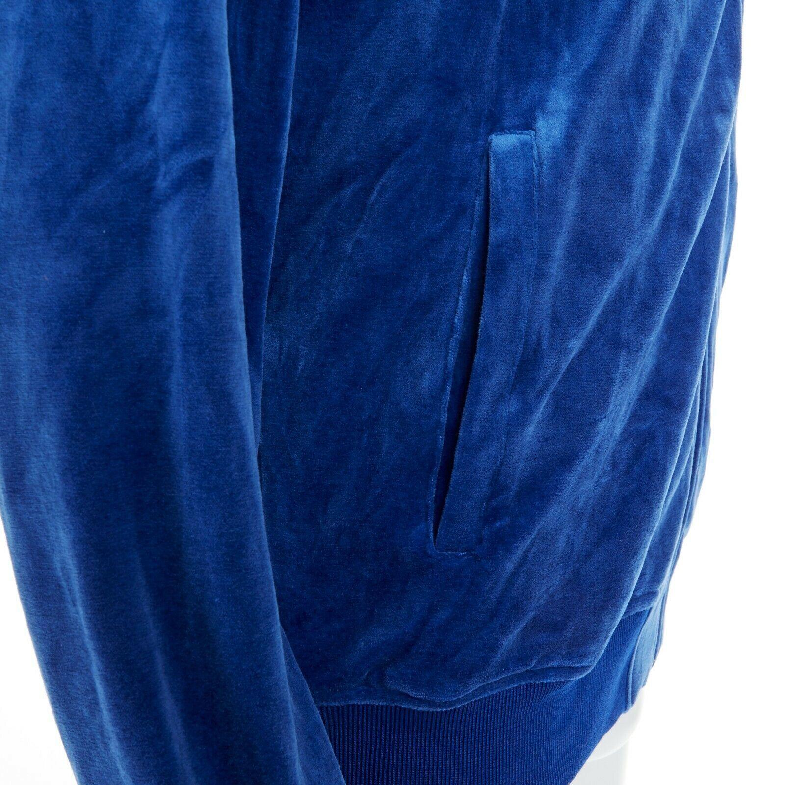 new VERSACE Gym blue velour Medusa logo embroidered back hoodie jacket IT6 L 2