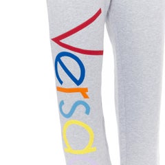 new VERSACE heather grey Vintage 90's logo embroidered jogger sweatpants 3XL