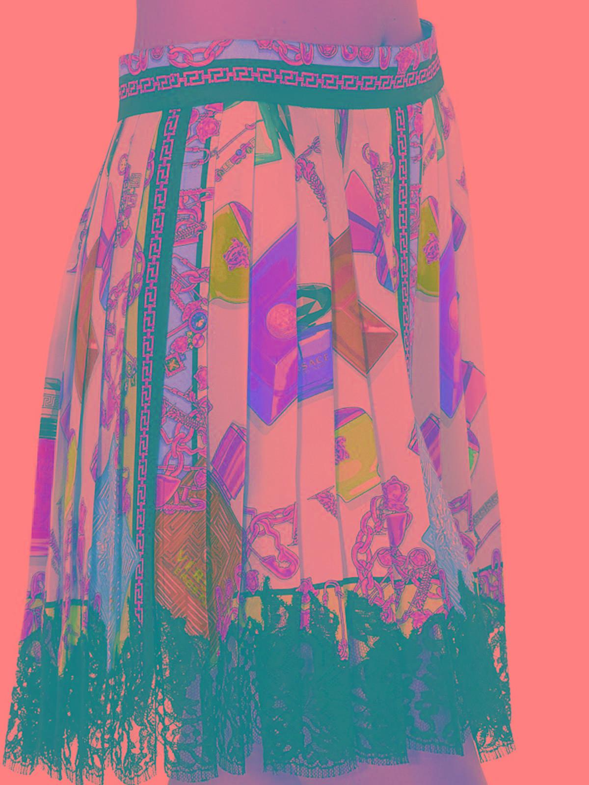 versace silk skirt
