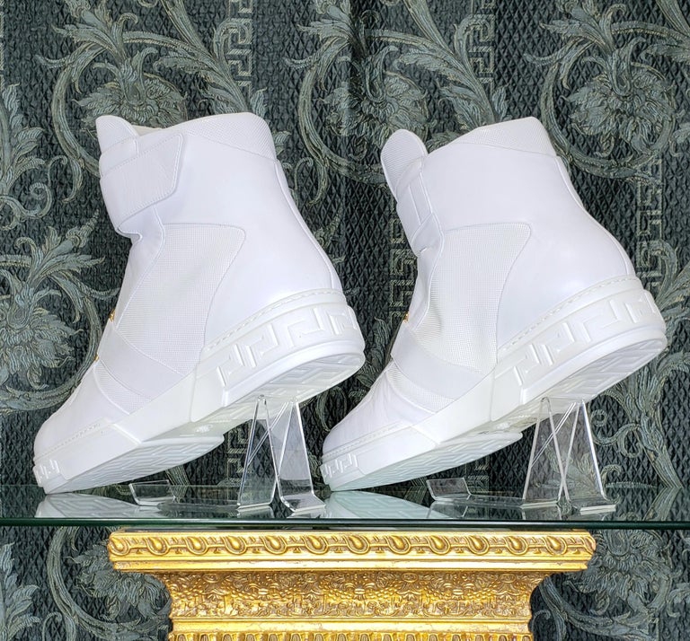 versace sneakers white and gold