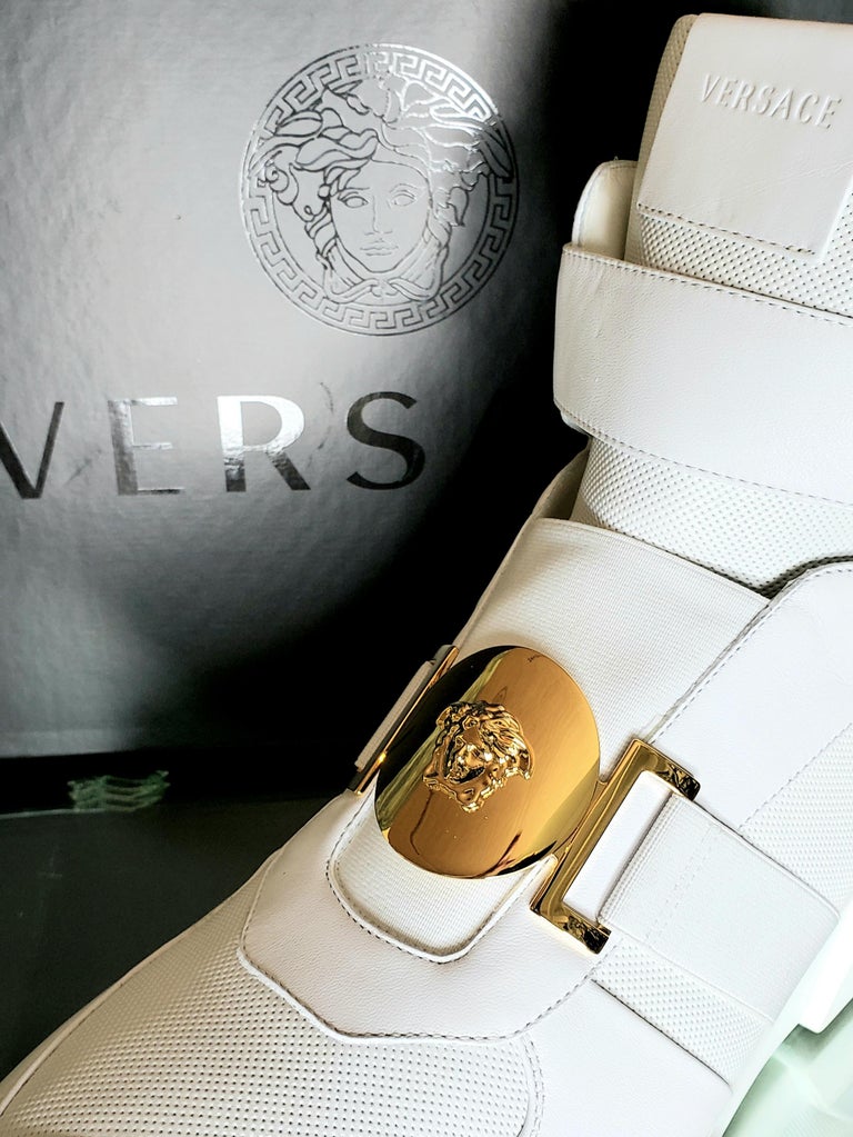 versace sneakers white and gold