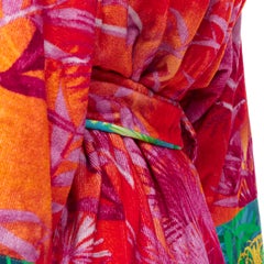 new VERSACE HOME Iconic pink Jungle print green Medusa Barocco trim robe M