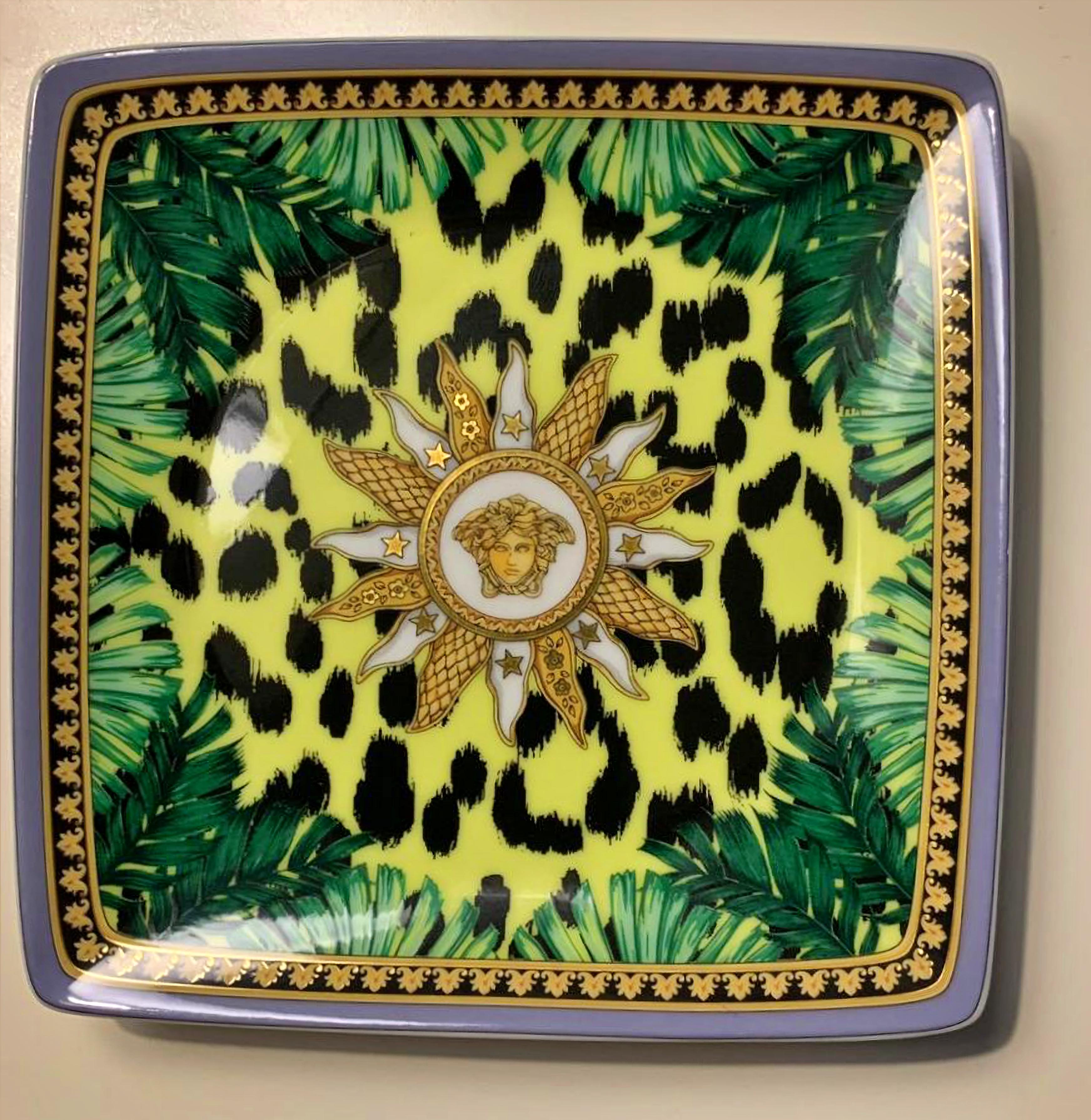 Porcelain NEW Versace Home Jungle Collection Tray For Sale