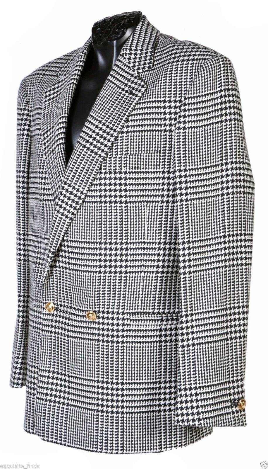 New VERSACE HOUNDSTOOTH WOOL CASHMERE SUIT for MEN In New Condition In Montgomery, TX