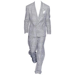 Nouveau VERSACE SUITE HOUNDSTOOTH WOOL CASHMERE pour HOMMES