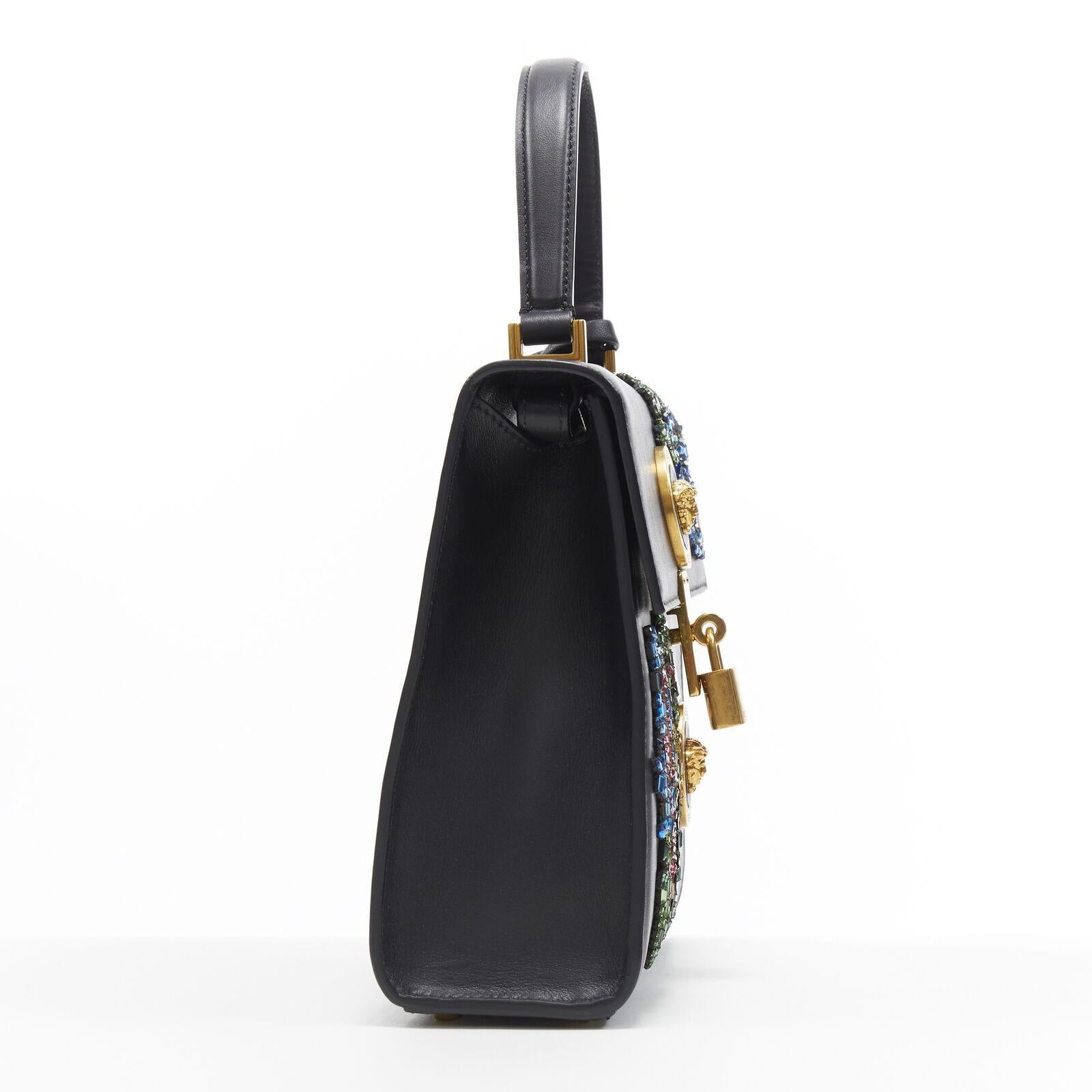 Black NEW VERSACE Icon Flap black baroque Swarovski crystal embellished bag
