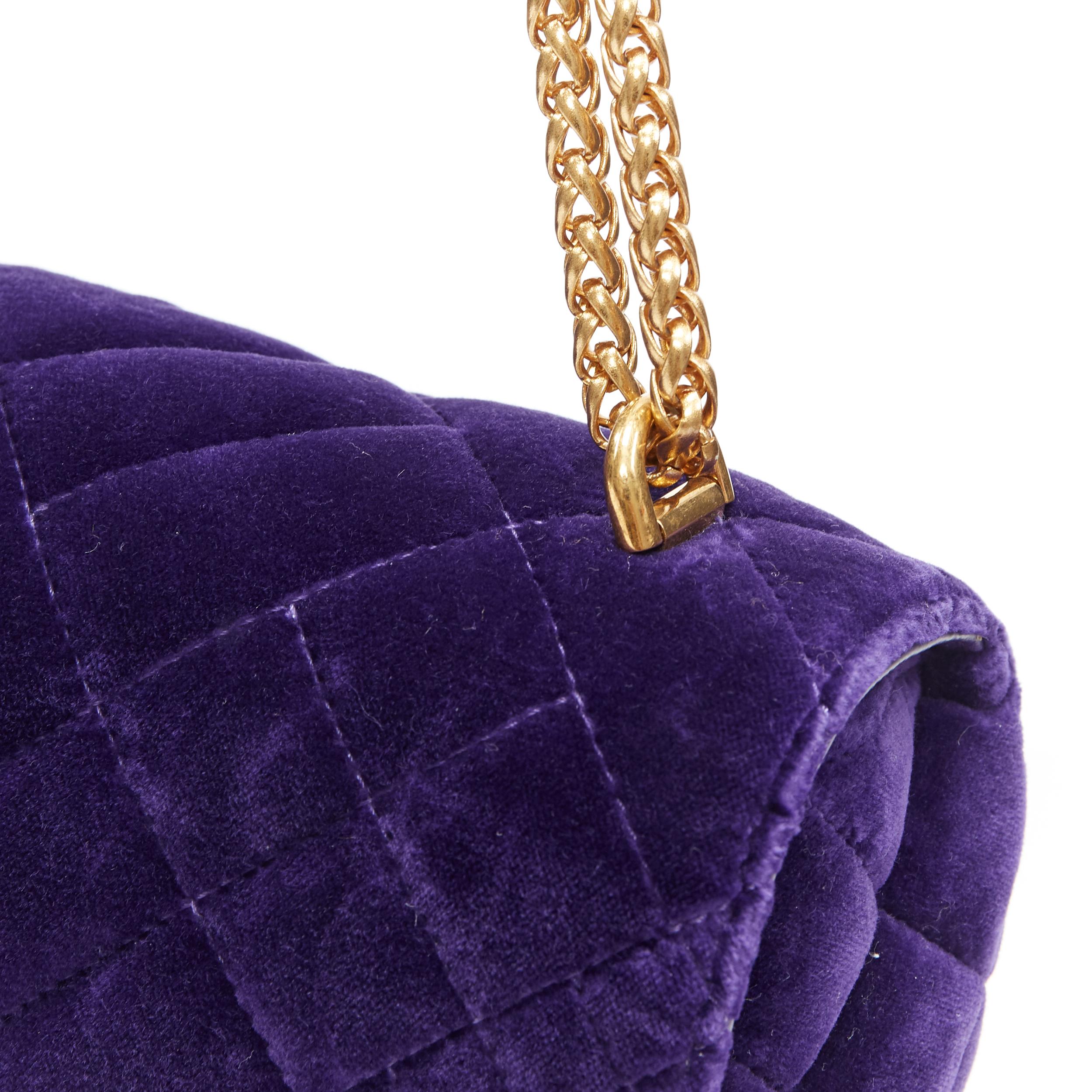new VERSACE Icon Medium purple quilted velvet dual Medusa gold chain flap bag 2