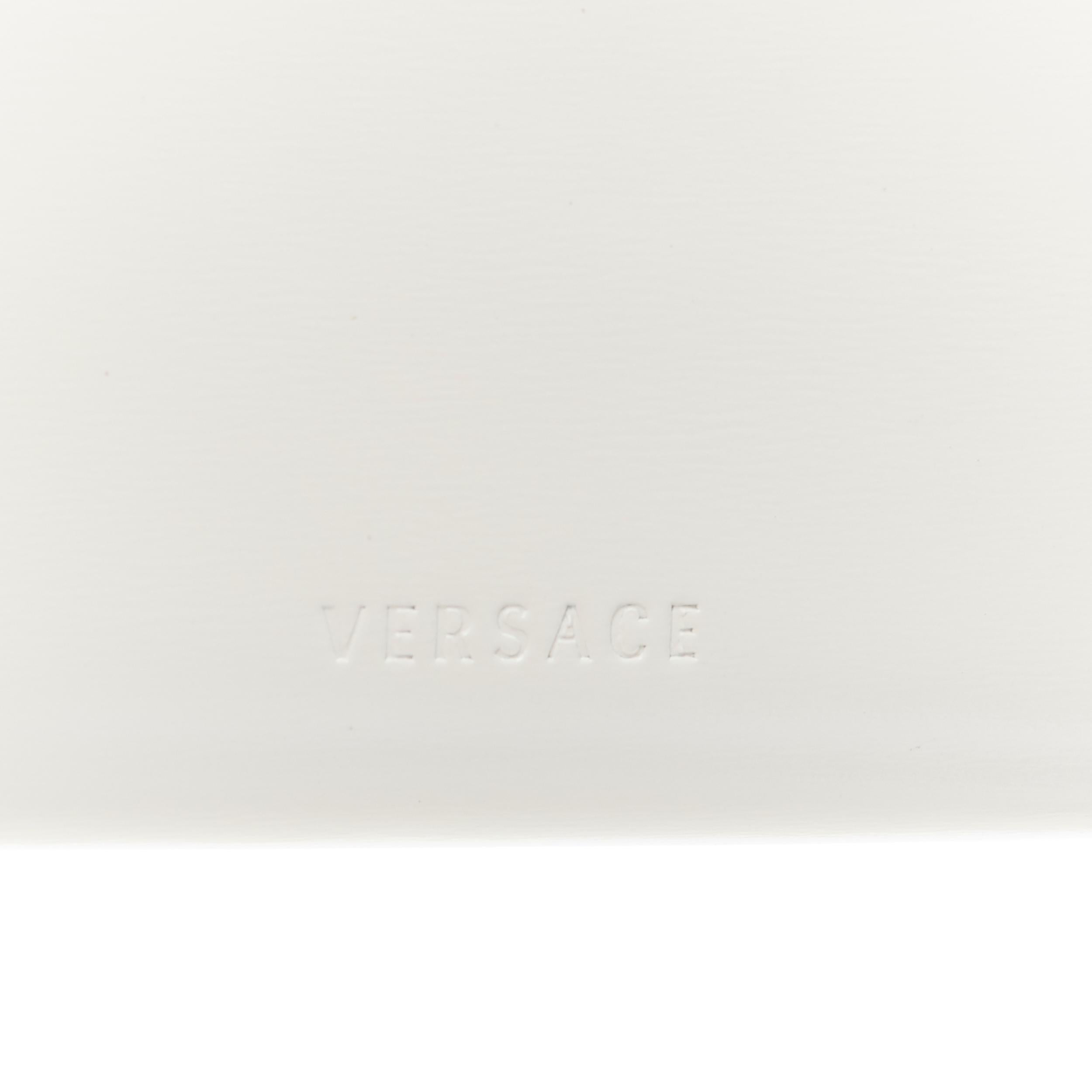 new VERSACE Icon Medusa white leather long continental wallet kelly clutch 3
