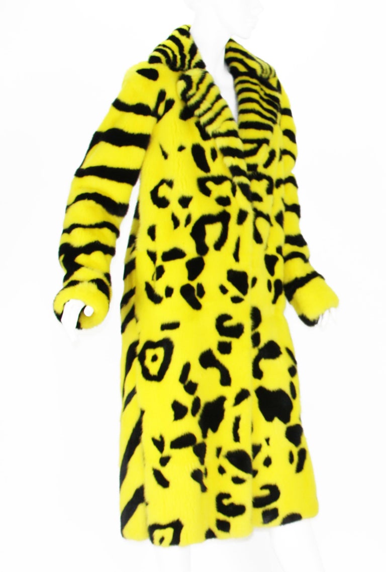 Yellow versace fur coat Clearance
