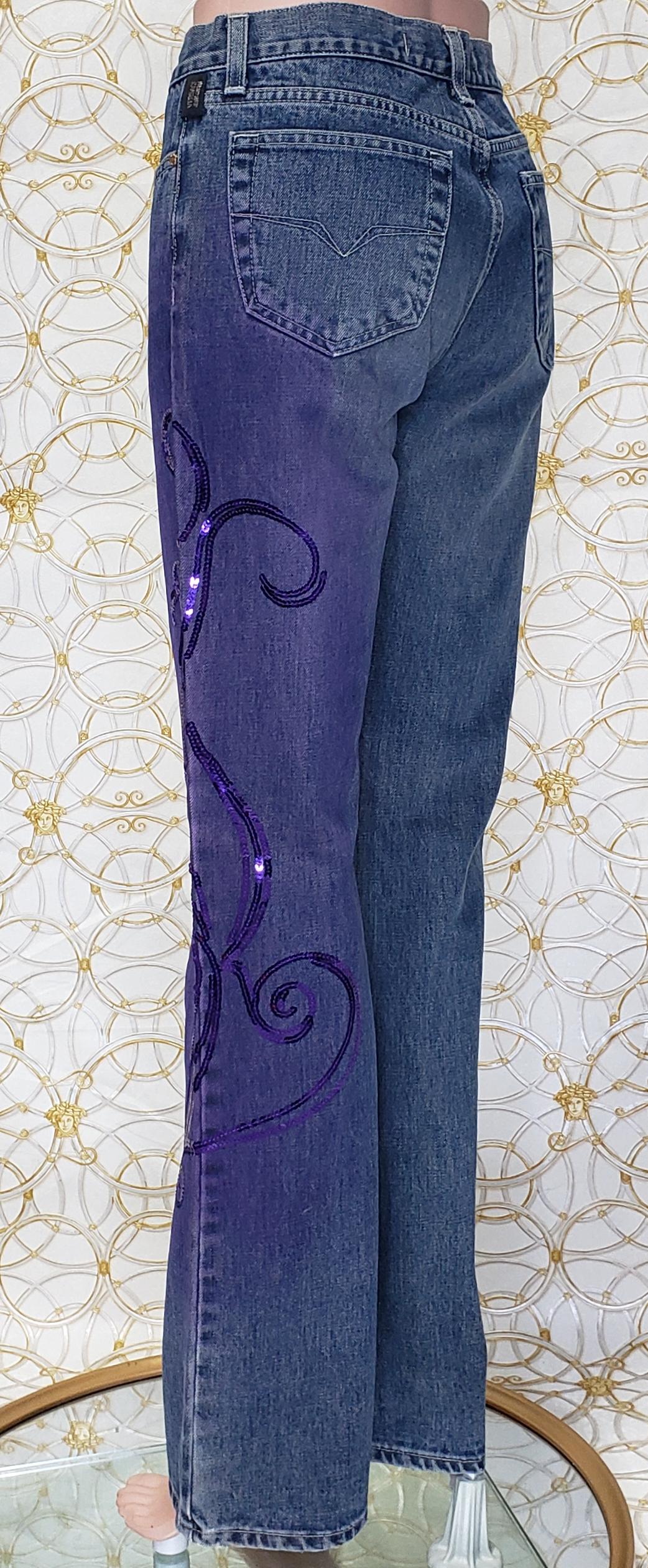 versace purple jeans
