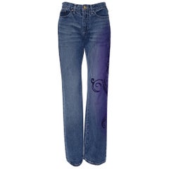 Used NEW VERSACE JEANS COUTURE w/ PURPLE SEQUINS JEANS 28 - 42