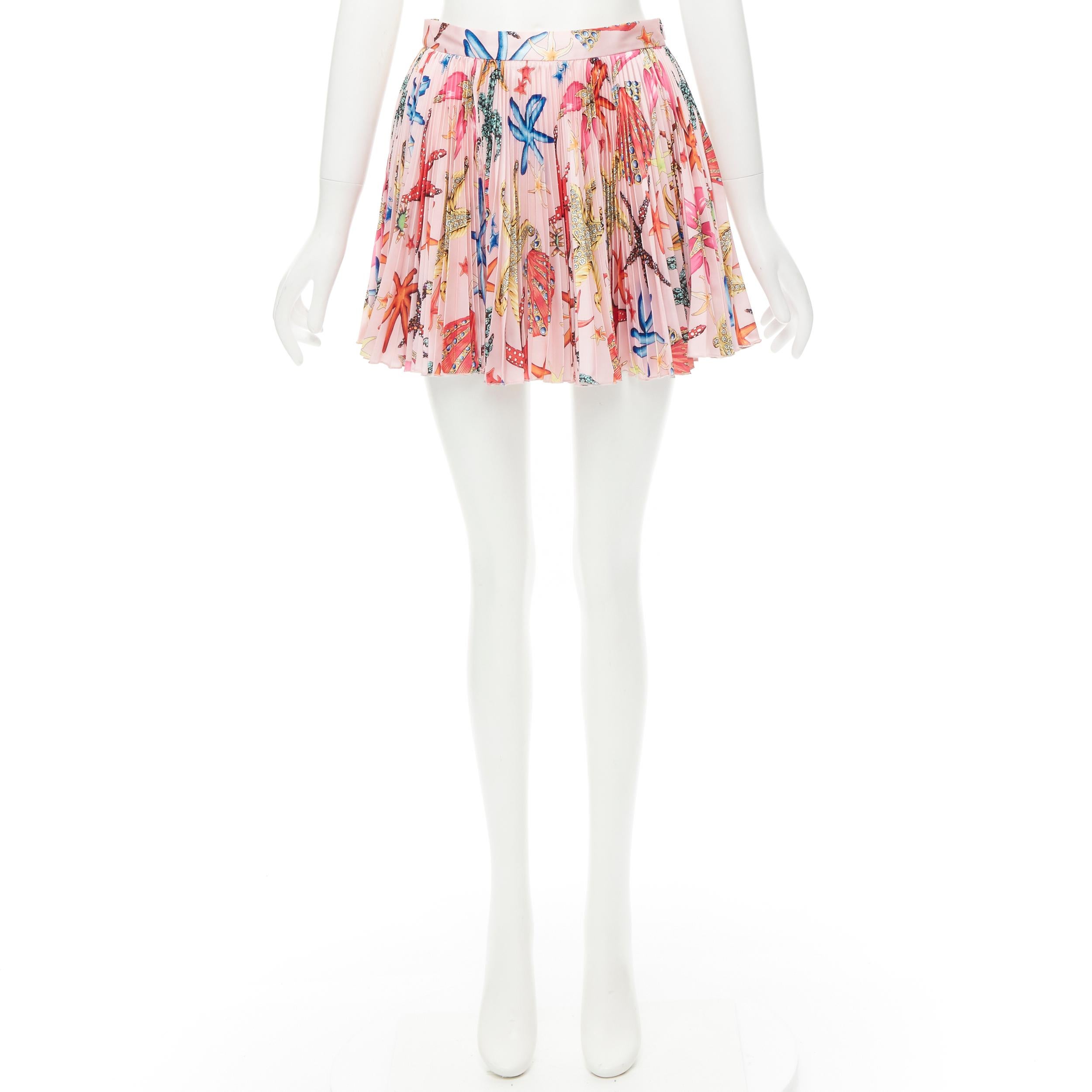 new VERSACE Kids Tresor De La Mer pink pleated mini skirt 12A XS 2
