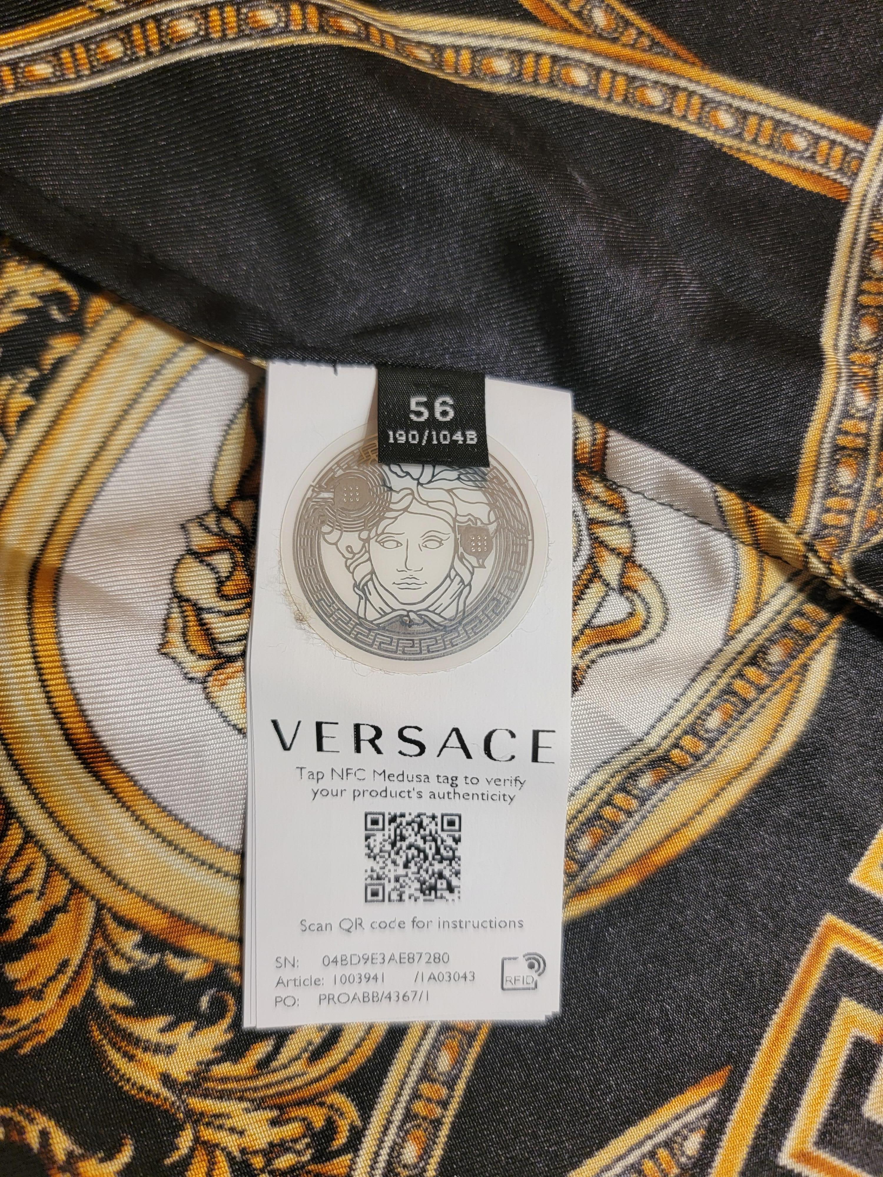 NEW Versace La Coupe Des Dieux Silk Shirt Medusa Greek Key Men's IT56 3XL 6