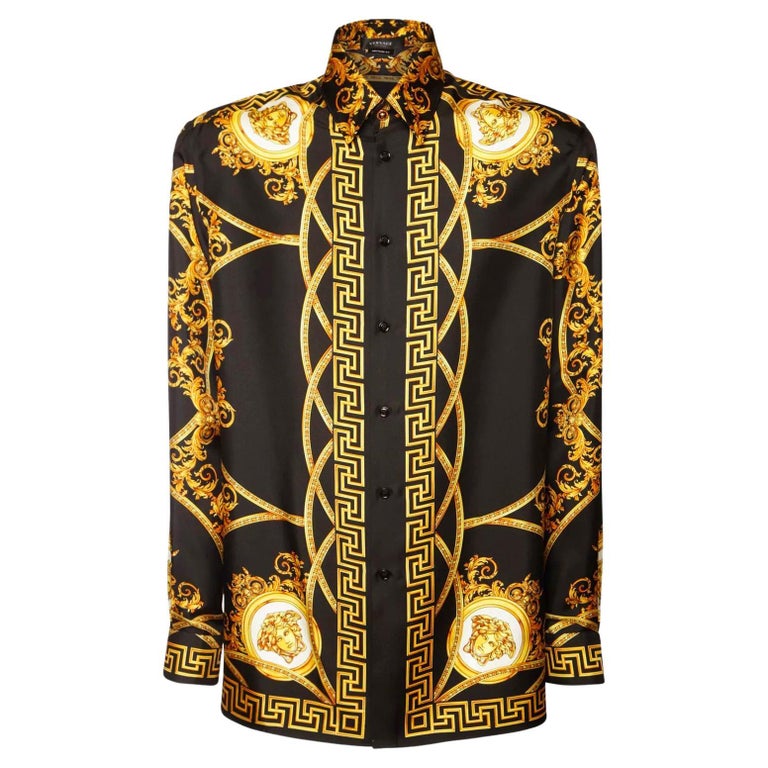NEW Versace La Des Dieux Silk Shirt Greek Key Men's IT56 3XL at 1stDibs