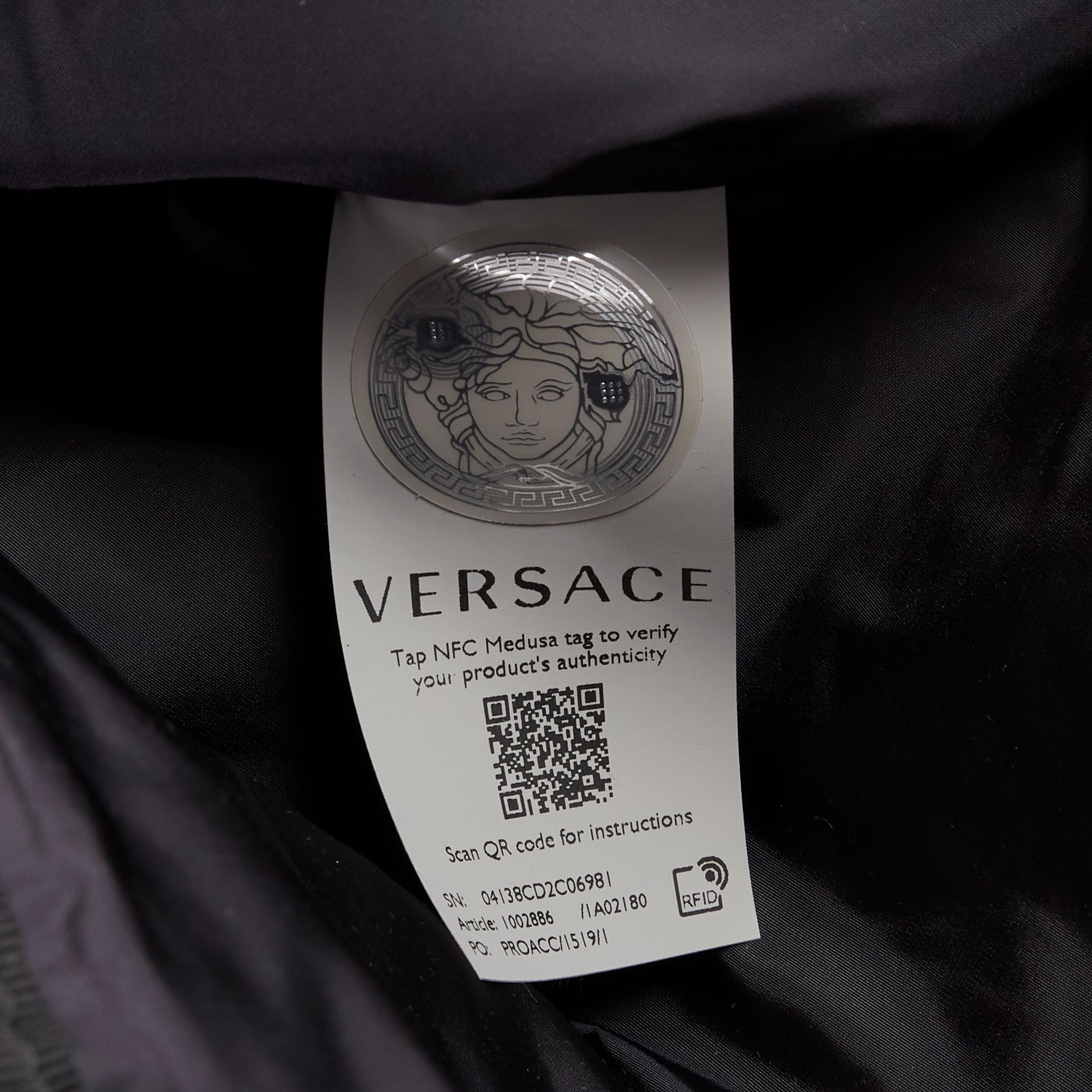 new VERSACE La Greca 90's logo black nylon backpack bag 3